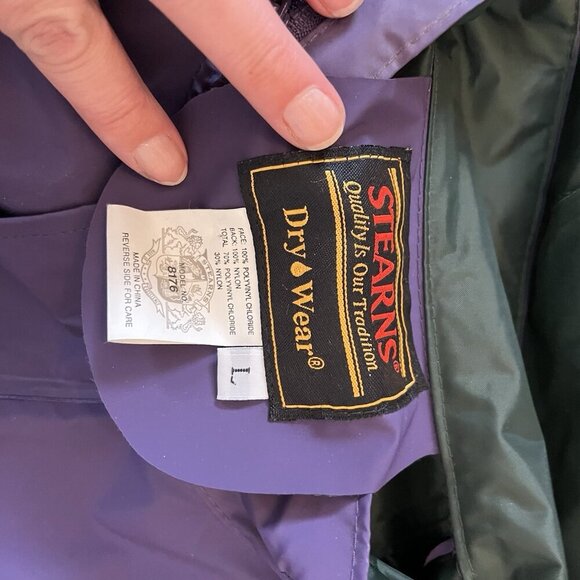 Sterns Dry Wear Rain Suit Purple Size Large Pants And Jacket - Picture 7 of 14